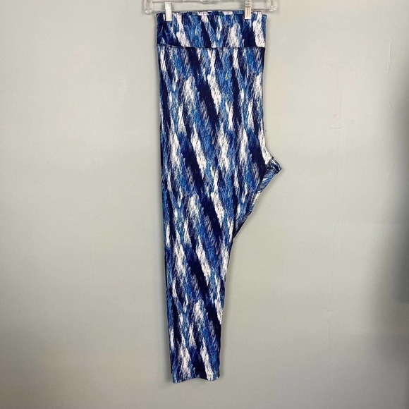 fullbeauty Sport Women's Size 26/28 Blue and White Leggings Stretch Activewear - Picture 11 of 12